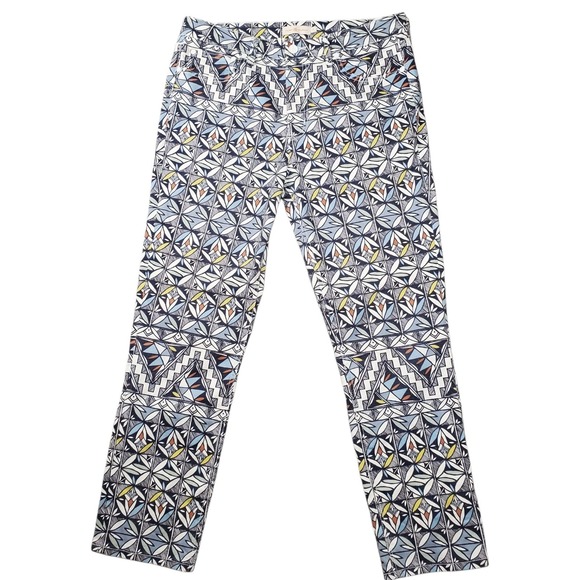 Tory Burch Pants - Tory Burch Geometric Floral Mosaic Straight Leg Pants Womens 31 Acoma Jeans Boho